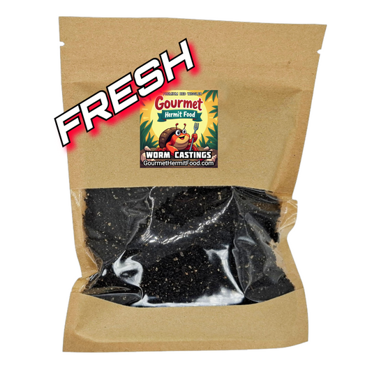 WORM CASTINGS for Hermit Crabs with Oyster Shells and Azomite. XL 12oz